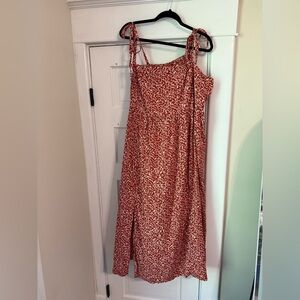 Old Navy Red and White Floral Midi Dress